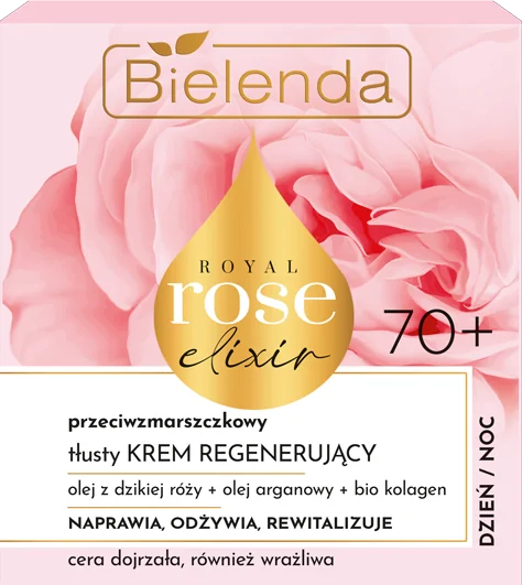 Bielenda Royal Rose przeciwzmarszczkowy tłusty krem regenerujący 70+, 50 ml