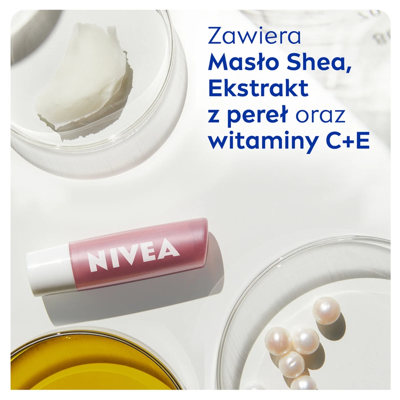 Nivea Pearly Shine pielęgnująca pomadka do ust, 4,8 g