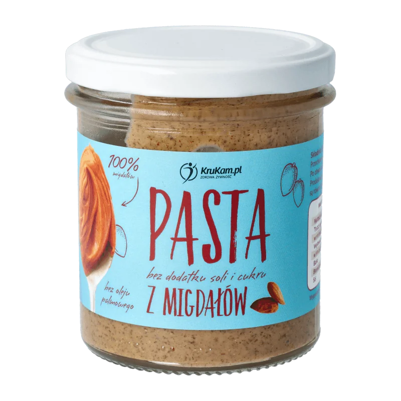 KruKam pasta migdałowa bez dodatku soli i cukru, 300 g