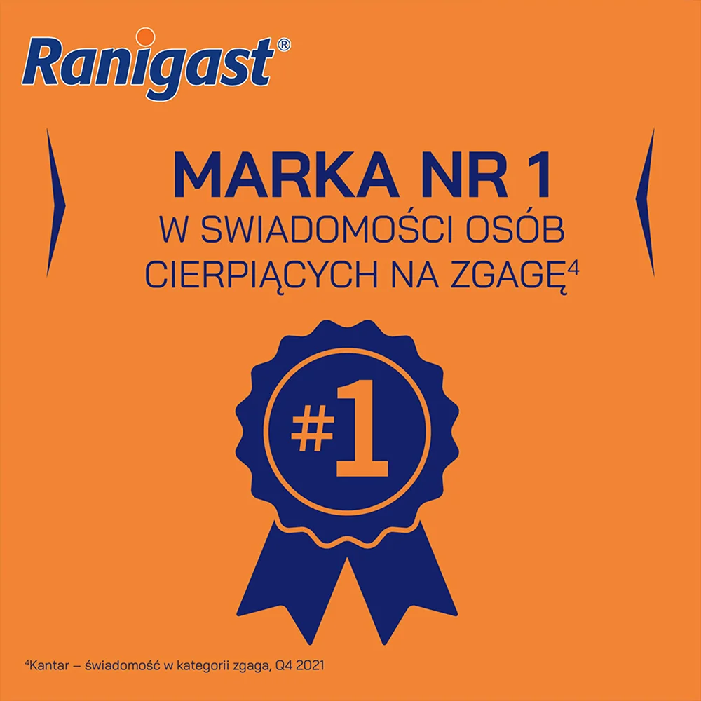 Famotydyna Ranigast 20 mg, 20 tabletek powlekanych