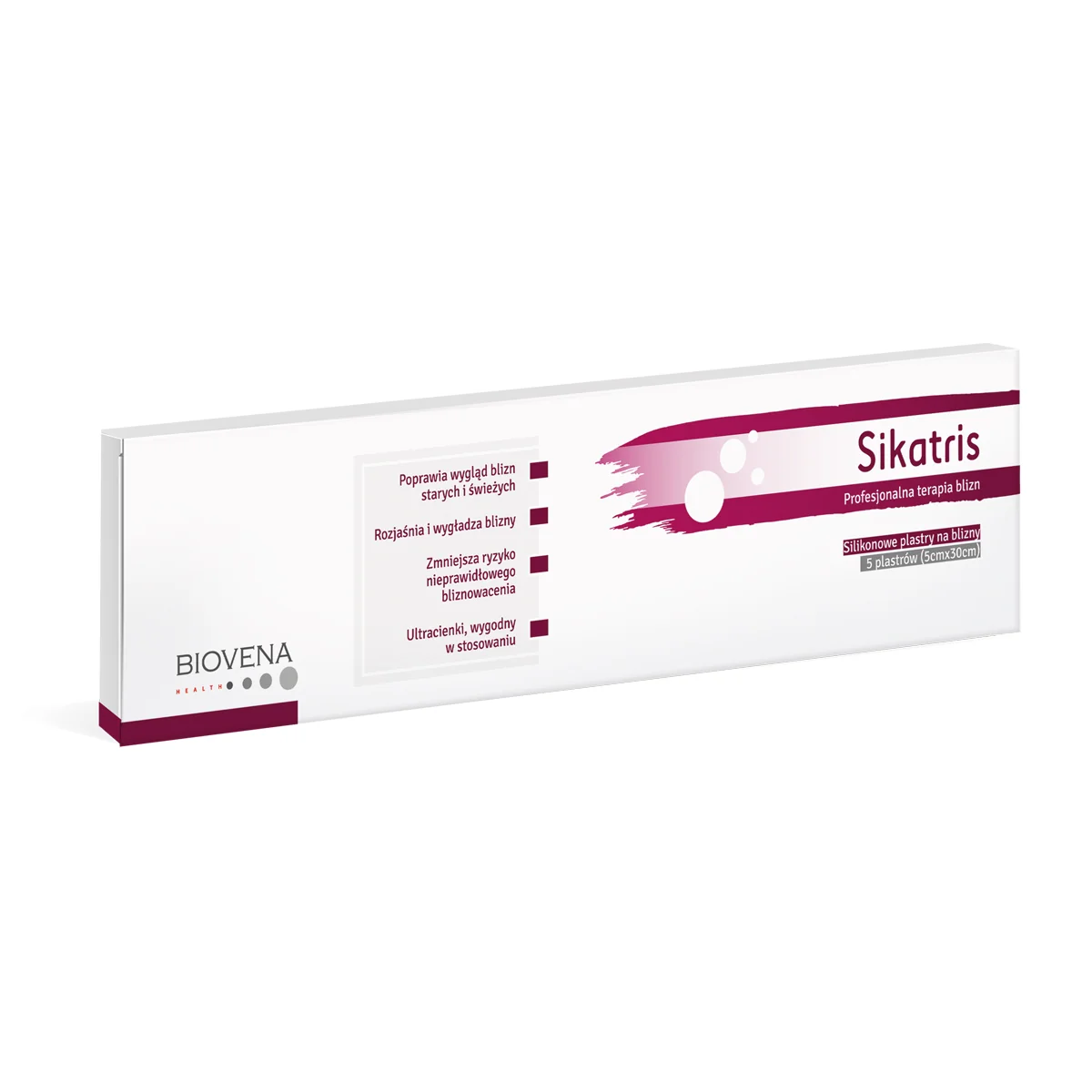 Sikatris® silikonowe plastry na blizny 5 x 30cm, 5 sztuk