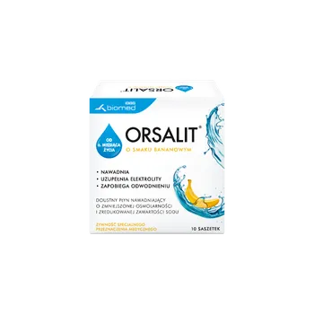 Orsalit. środek stosowany w stanach odwodnienia organizmu, smak bananowy, 10 saszetek 