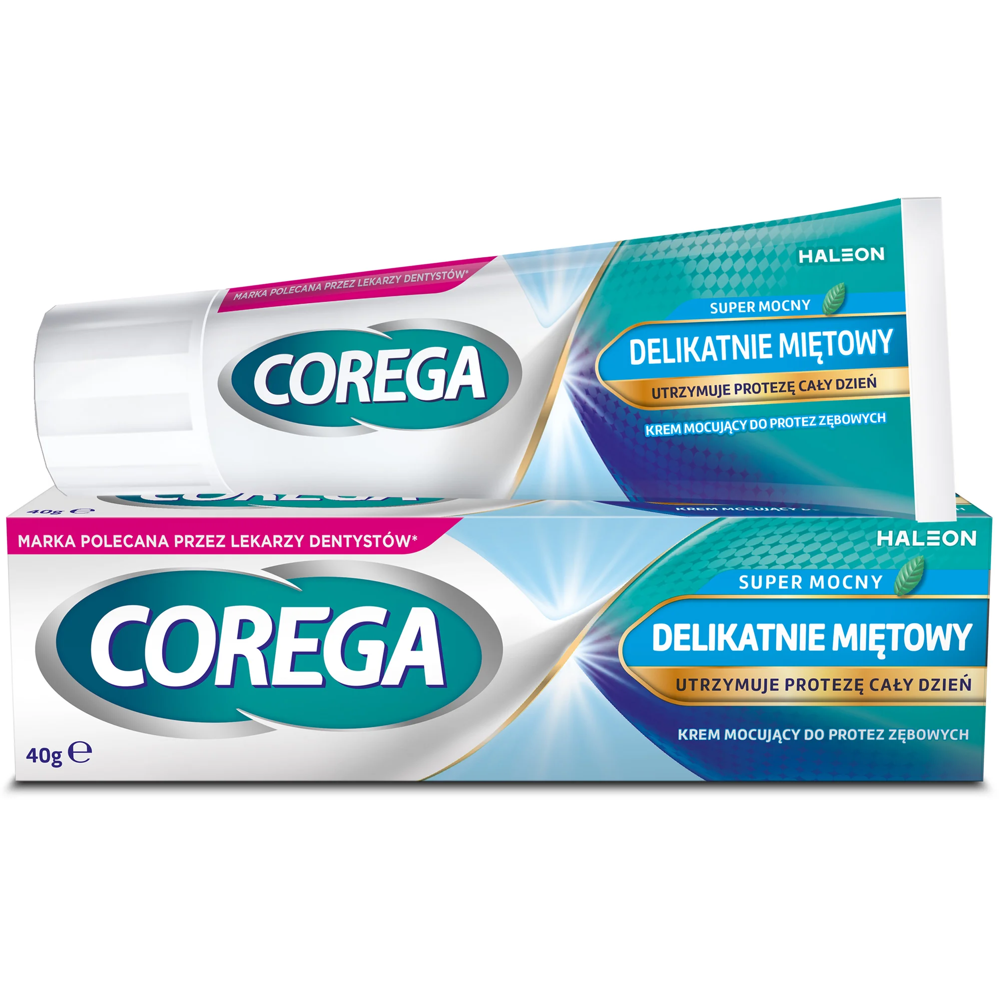 Corega Super Mocny krem mocujący do protez zębowych, smak delikatnie miętowy, 40 g