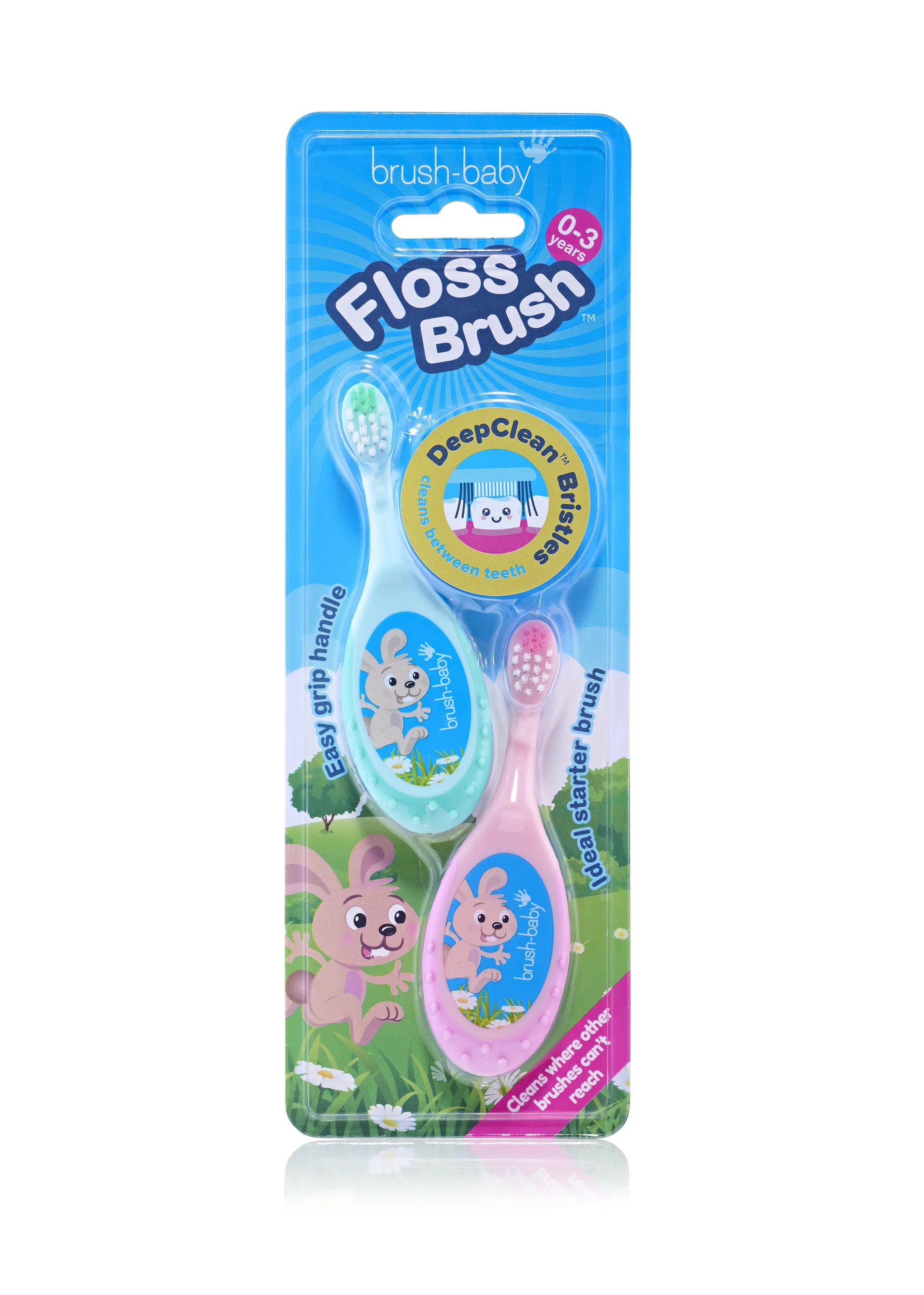 Brush-Baby FlossBrush szczoteczka do zębów dla dzieci 0-3 lat, 2 sztuki
