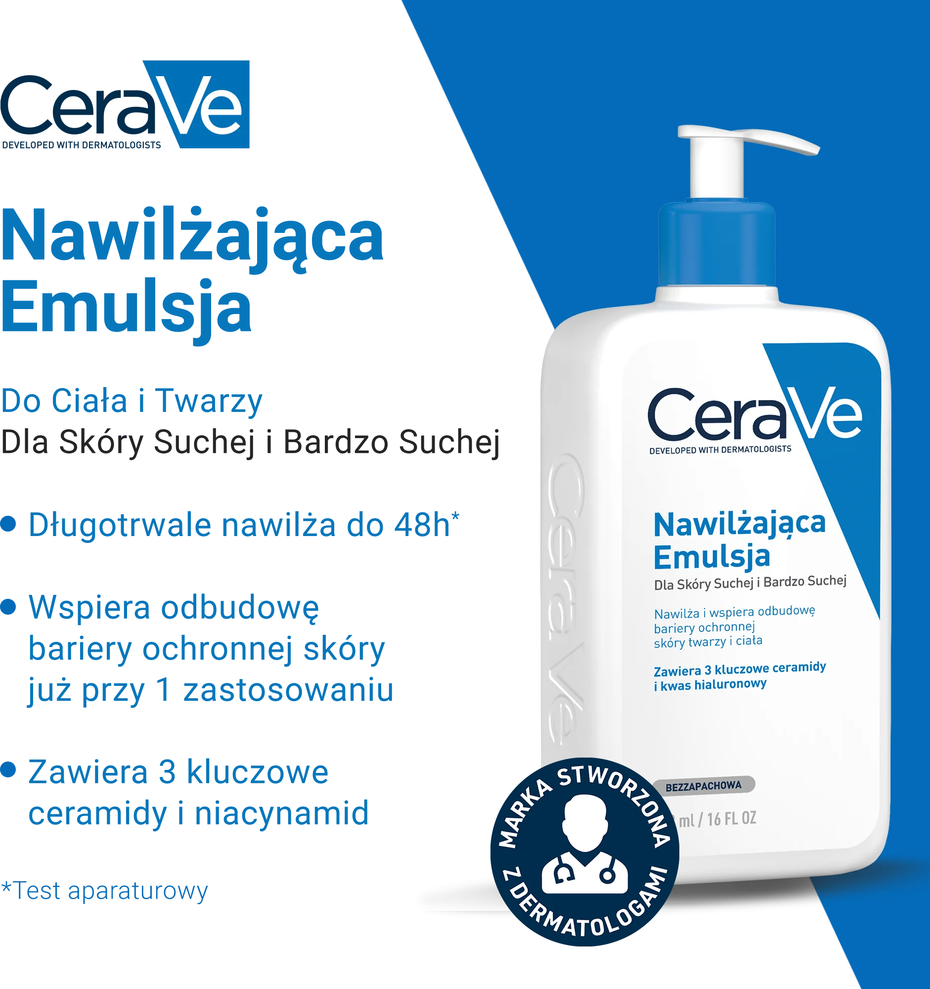 CeraVe emulsja nawilżająca do twarzy i ciała, 236 ml