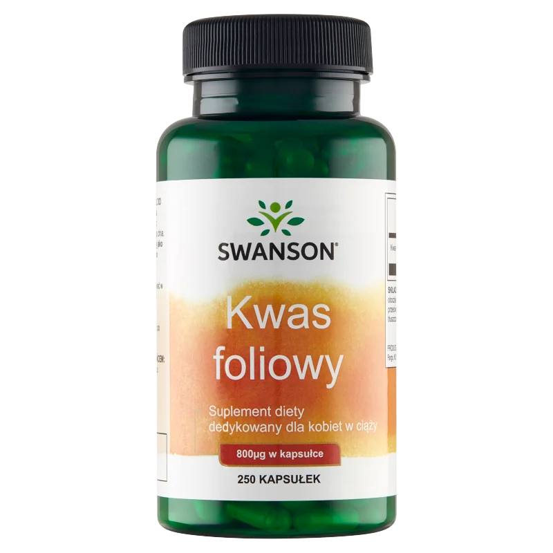Swanson Kwas foliowy 800 mcg 250 kapsułek