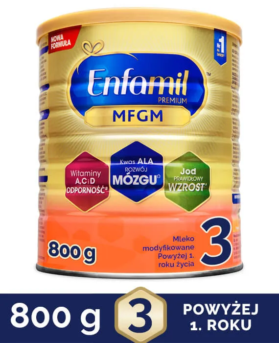 Enfamil Premium MFGM 3, dla dzieci powyżej 1 roku życia, 800 g