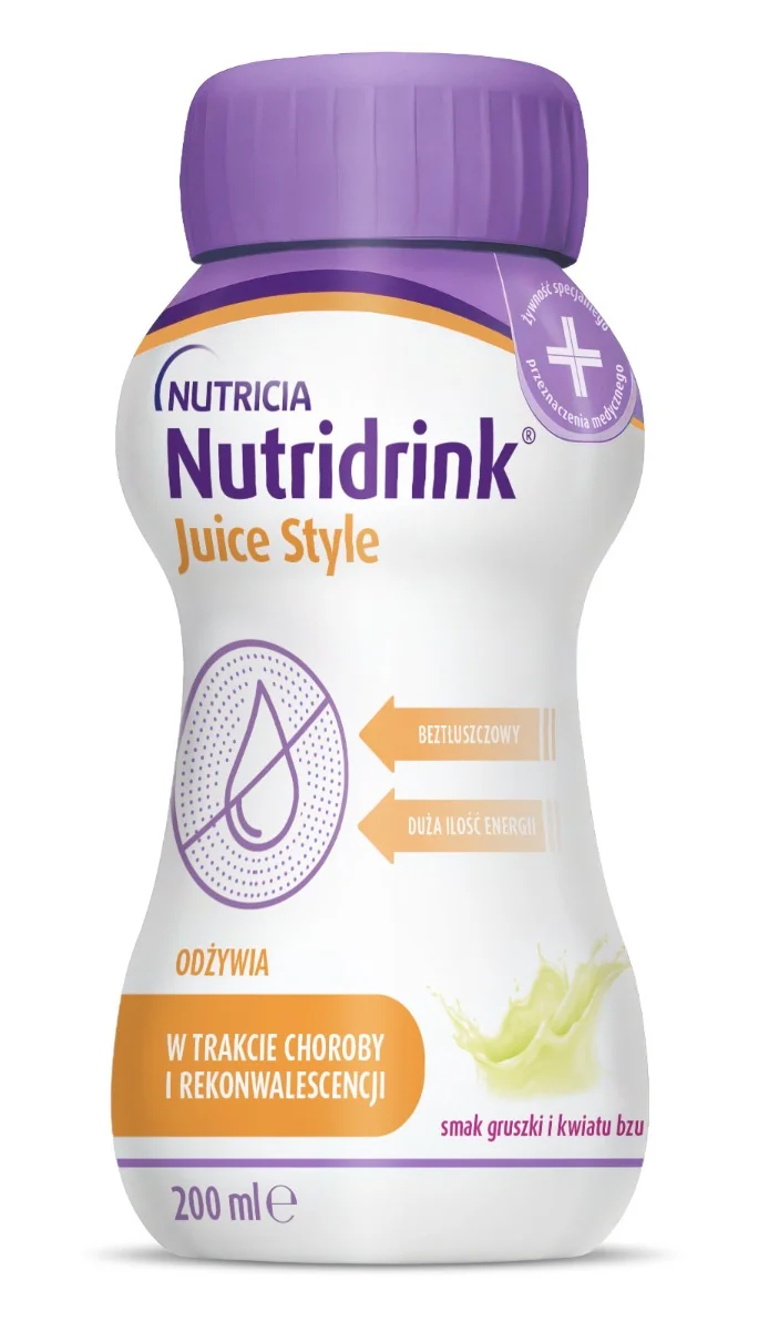 Nutridrink Juice Style smak gruszki i kwiatu bzu, 4 x 200 ml