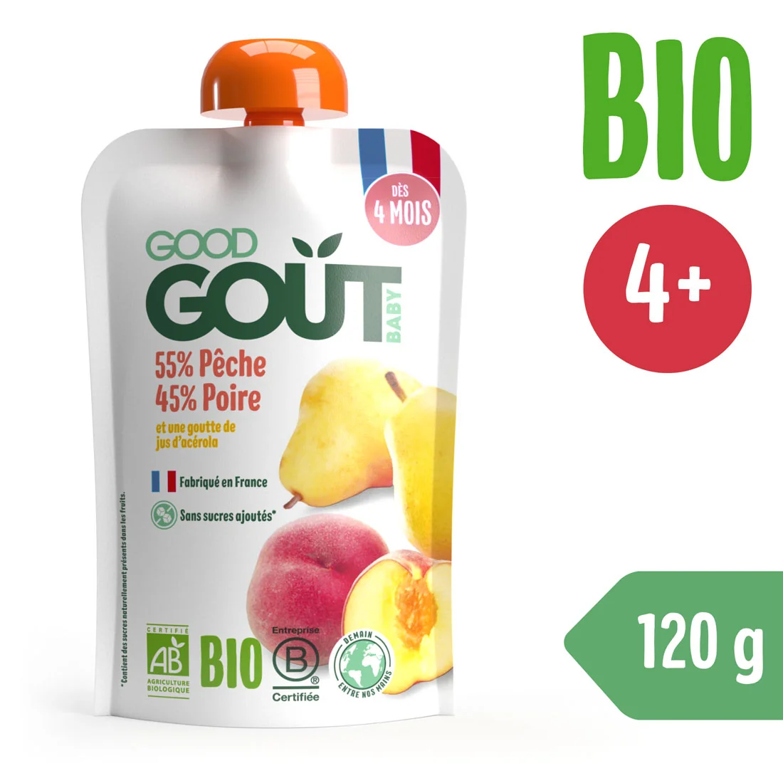 Good Gout BIO brzoskwinia z gruszką, 120 g