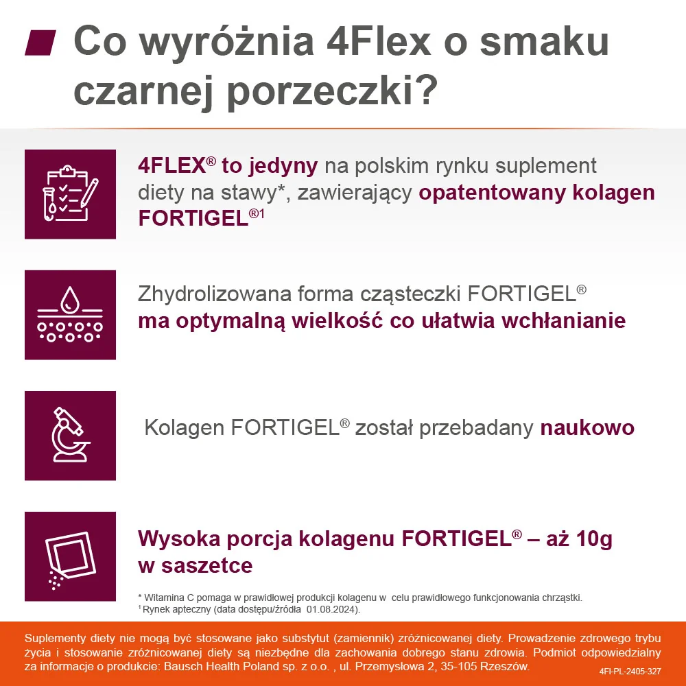 4Flex proszek smak czarnej porzeczki, 30 saszetek
