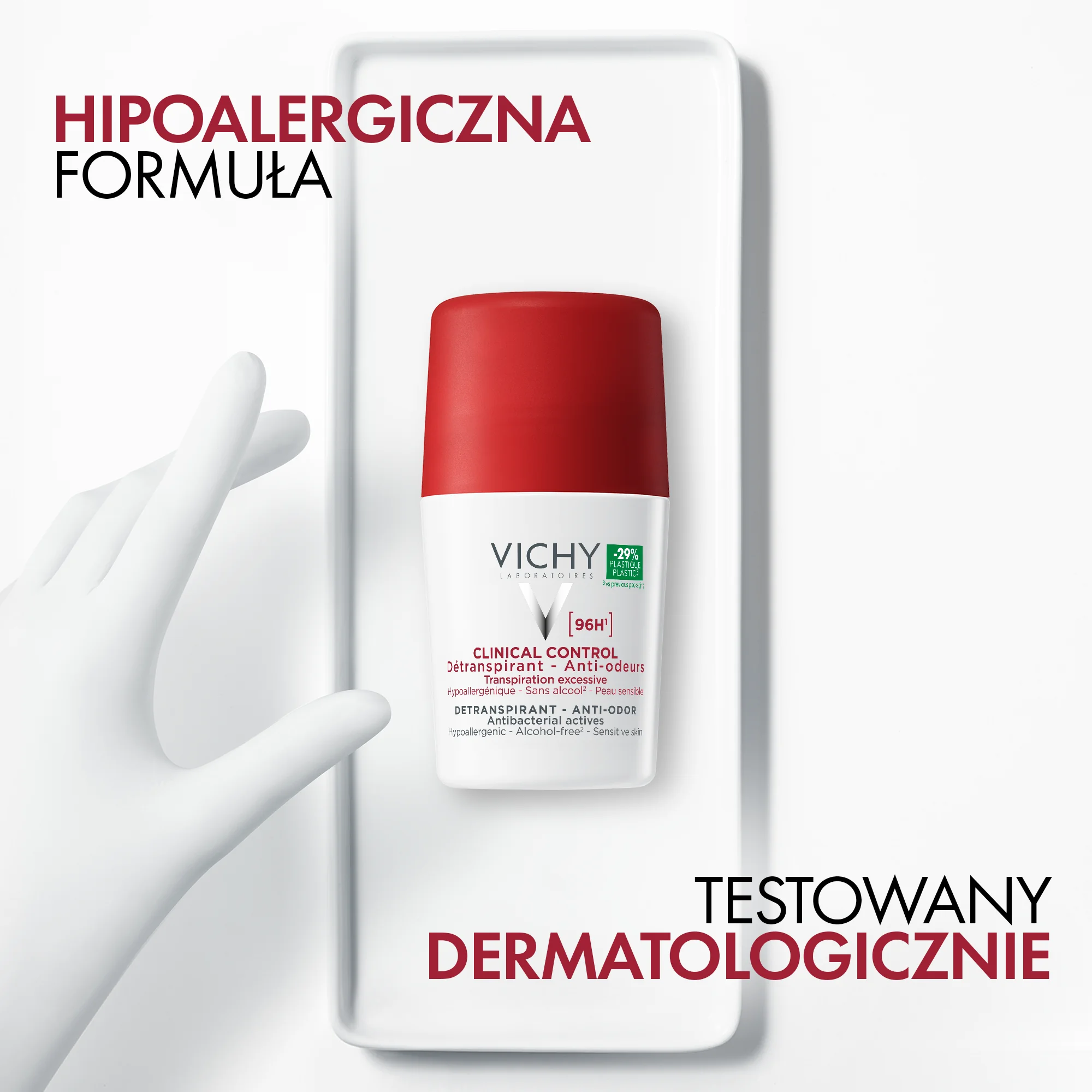 Vichy Clinical Control 96 H antyperspirant w kulce, 50 ml