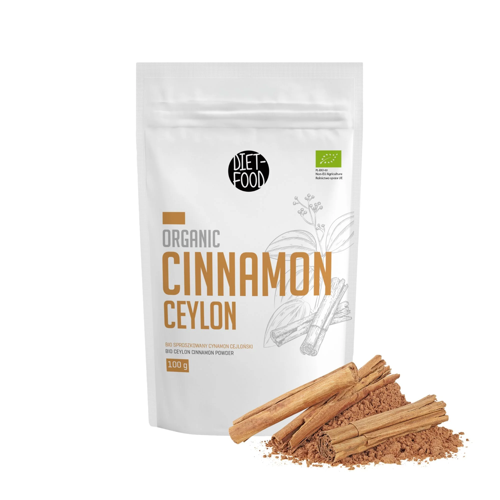 DIET-FOOD Cynamon Cejloński BIO proszek, 100 g