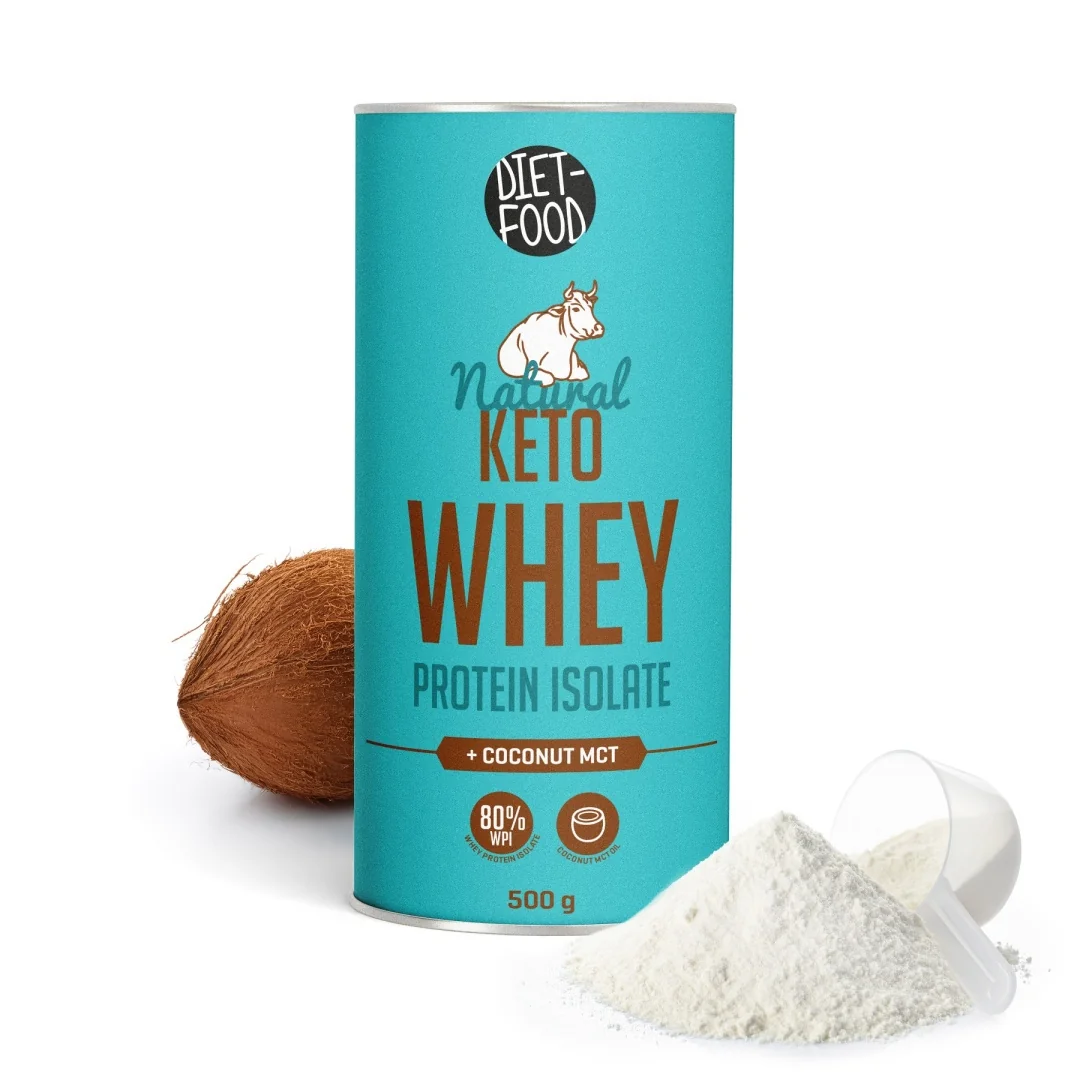 DIET-FOOD Białko z serwatki KETO z olejem kokosowym MCT izolat WPI, 500 g