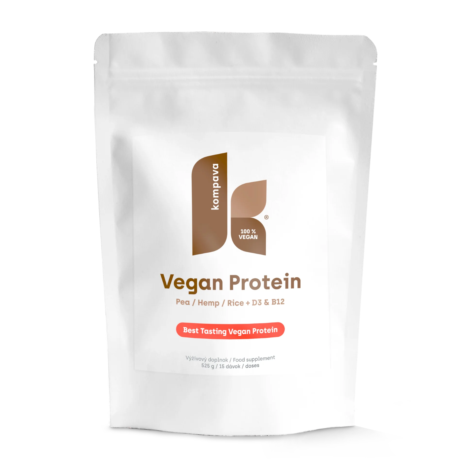 Kompava Vegan Protein wegańska odżywka białkowa czekolada – cynamon, 525 g