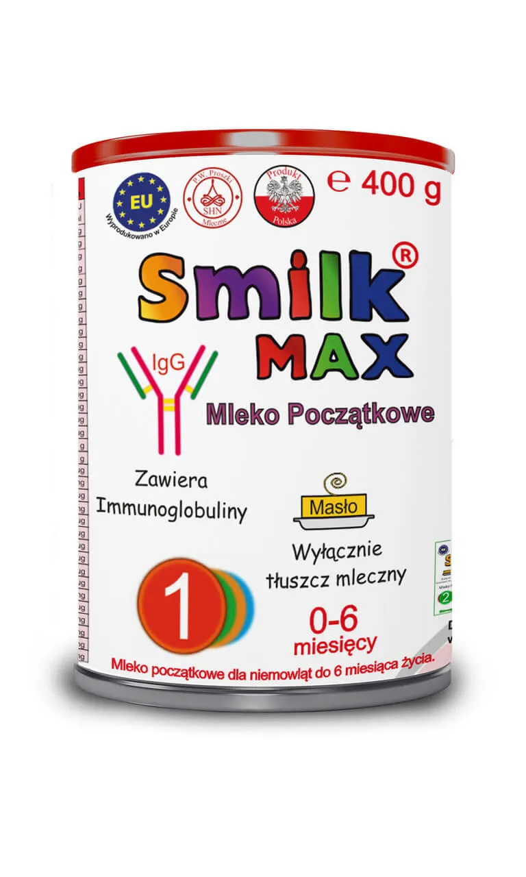Smilk Max 1 mleko początkowe dla niemowląt, proszek, 400 g