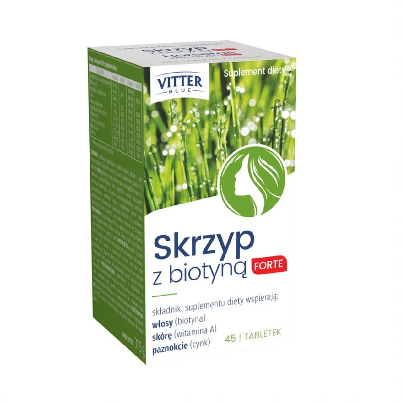 Vitter Blue Skrzyp z Biotyną Forte, suplement diety, 45 tabletek