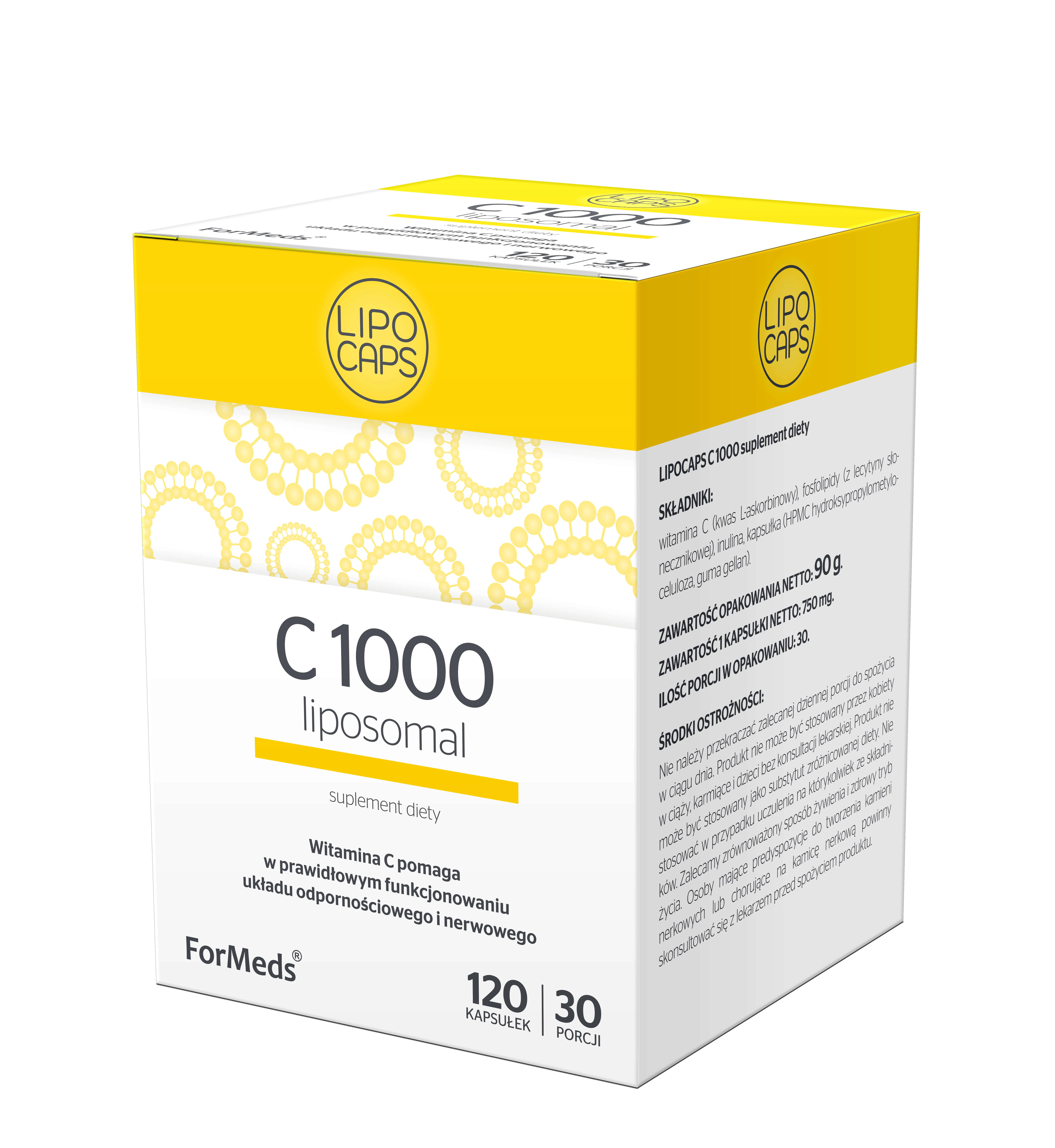 ForMeds Liposomalna witamina C 1000, suplement diety, 120 kapsułek