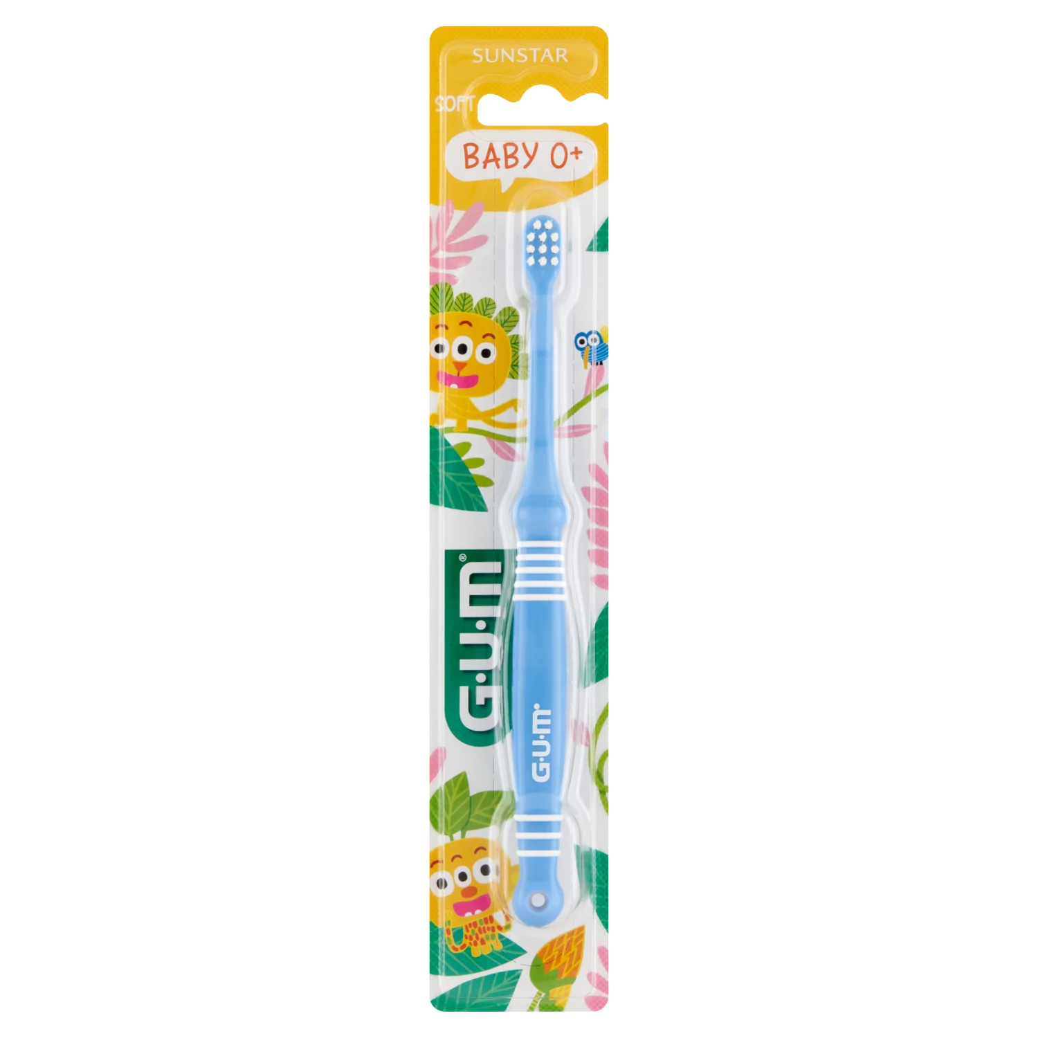 Sunstar Gum Monster Baby szczoteczka do zębów dla dzieci w wieku 0-2 lata miękka, 1 szt.