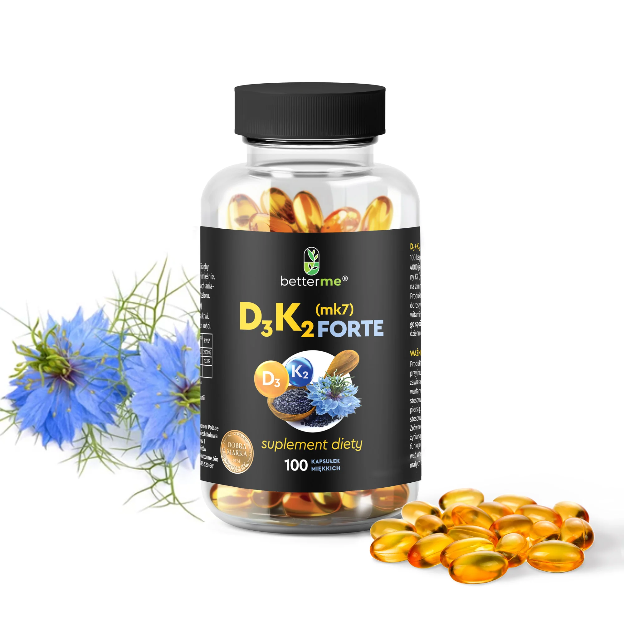 BetterMe D3+K2 MK7 Forte 100 kapsułek