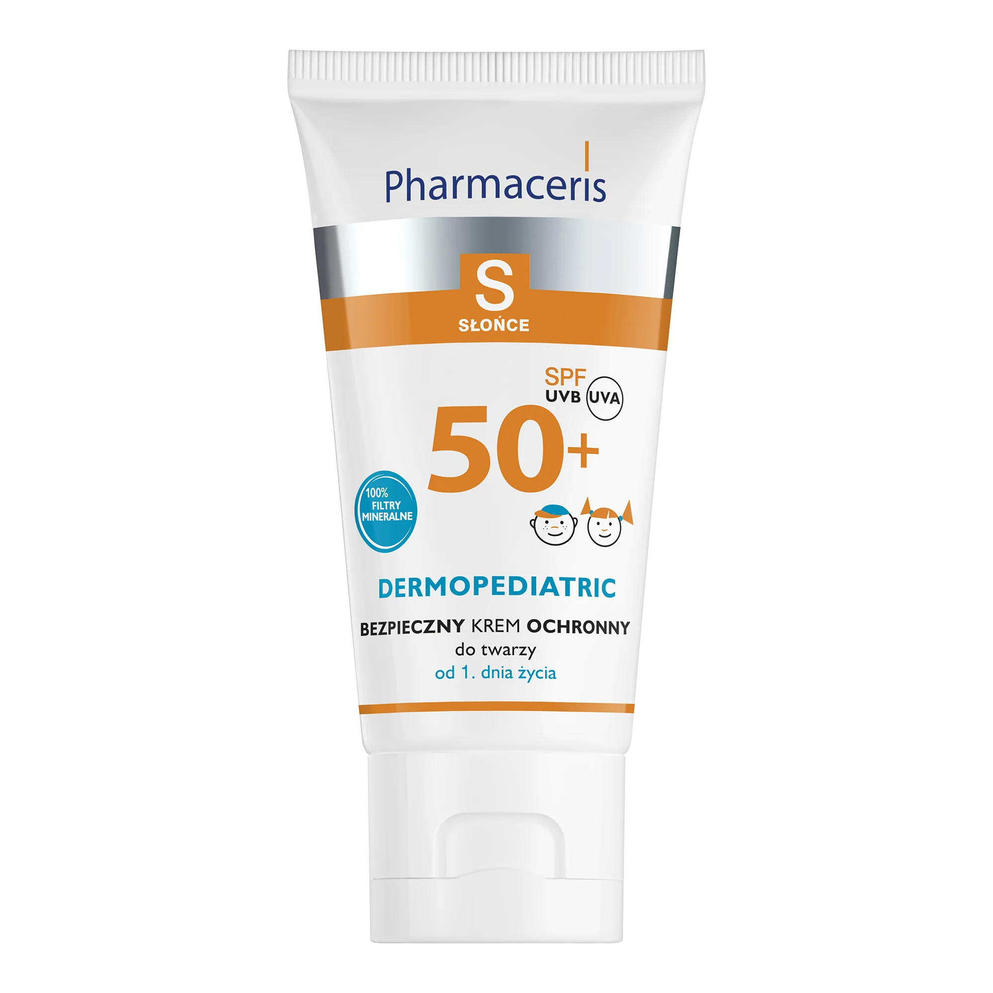Pharmaceris S bezpieczny krem ochronny do twarzy dla dzieci SPF 50+, 50 ml