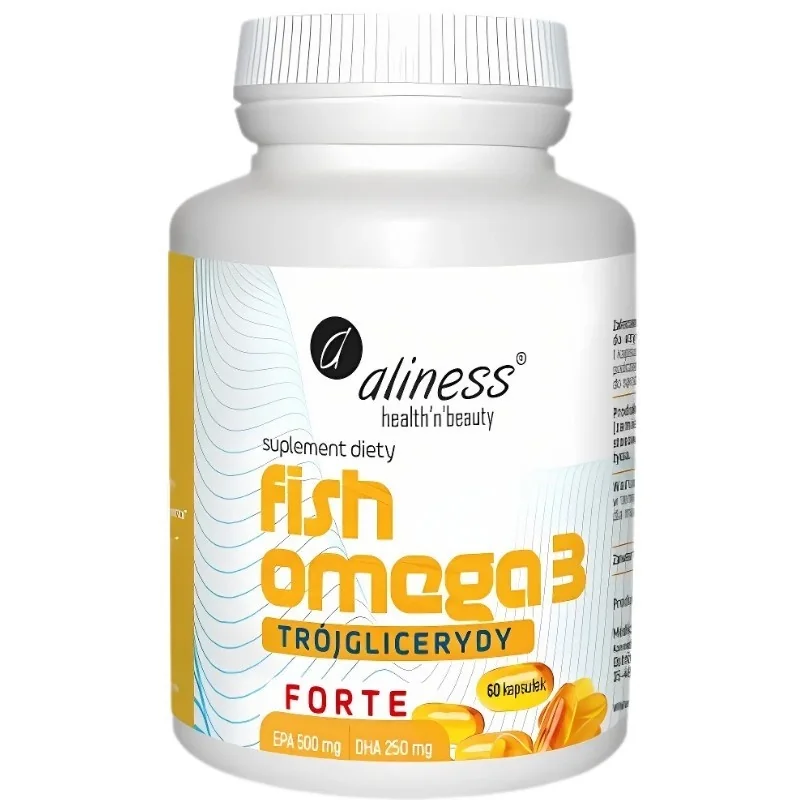 Aliness® Fish Omega 3 FORTE Trójglicerydy 500 mg / 250 mg 60 kapsułek