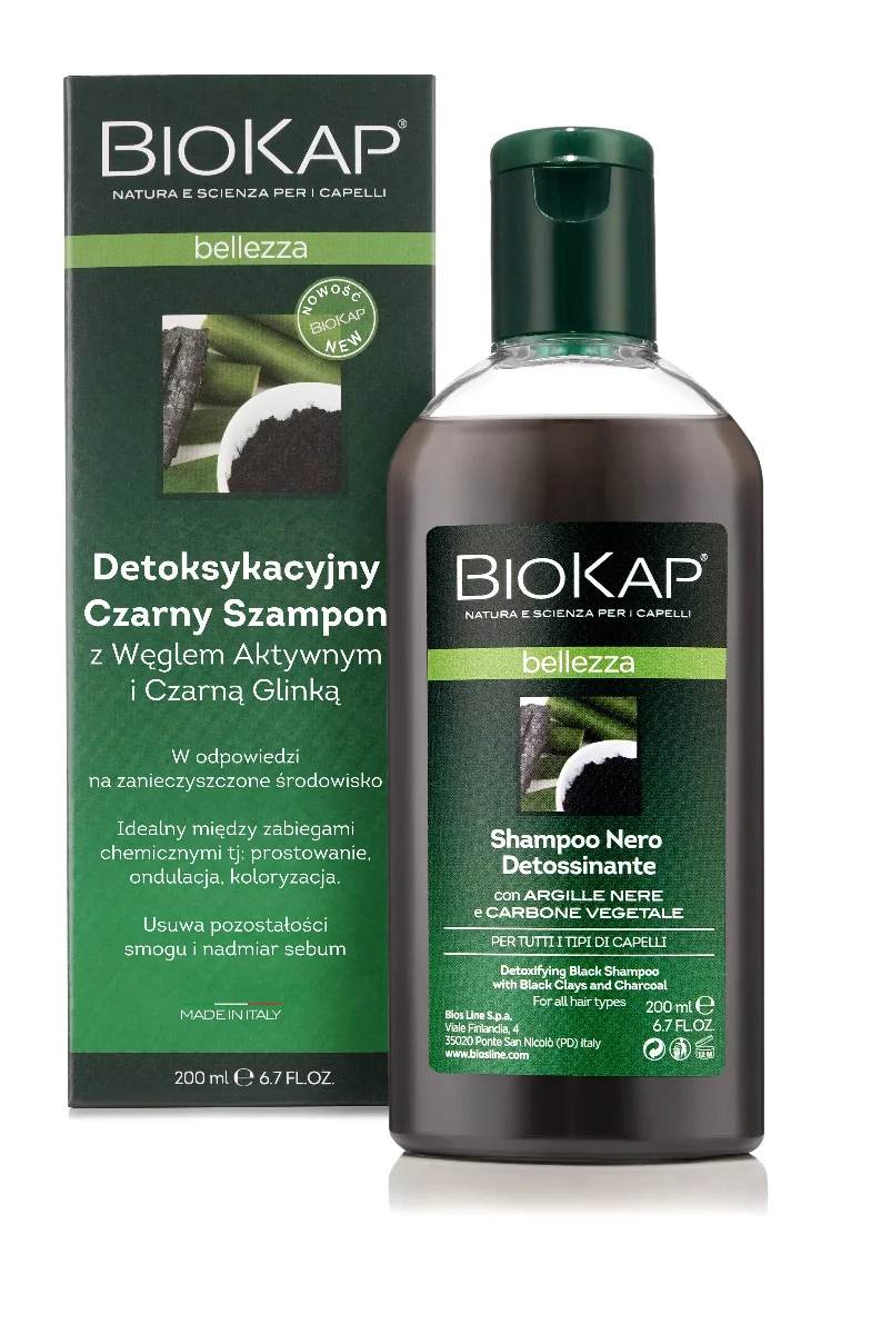 Biokap Bellezza detoksykacyjny czarny szampon, 200 ml
