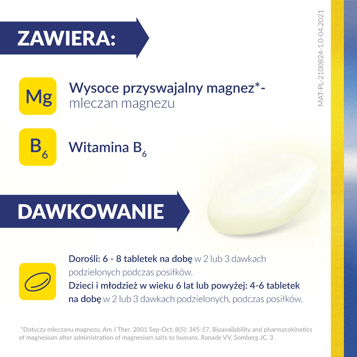 Magne B6, lek przeznaczony dla osób odczuwających objawy niedoboru magnezu, 50 tabletek powlekanych 