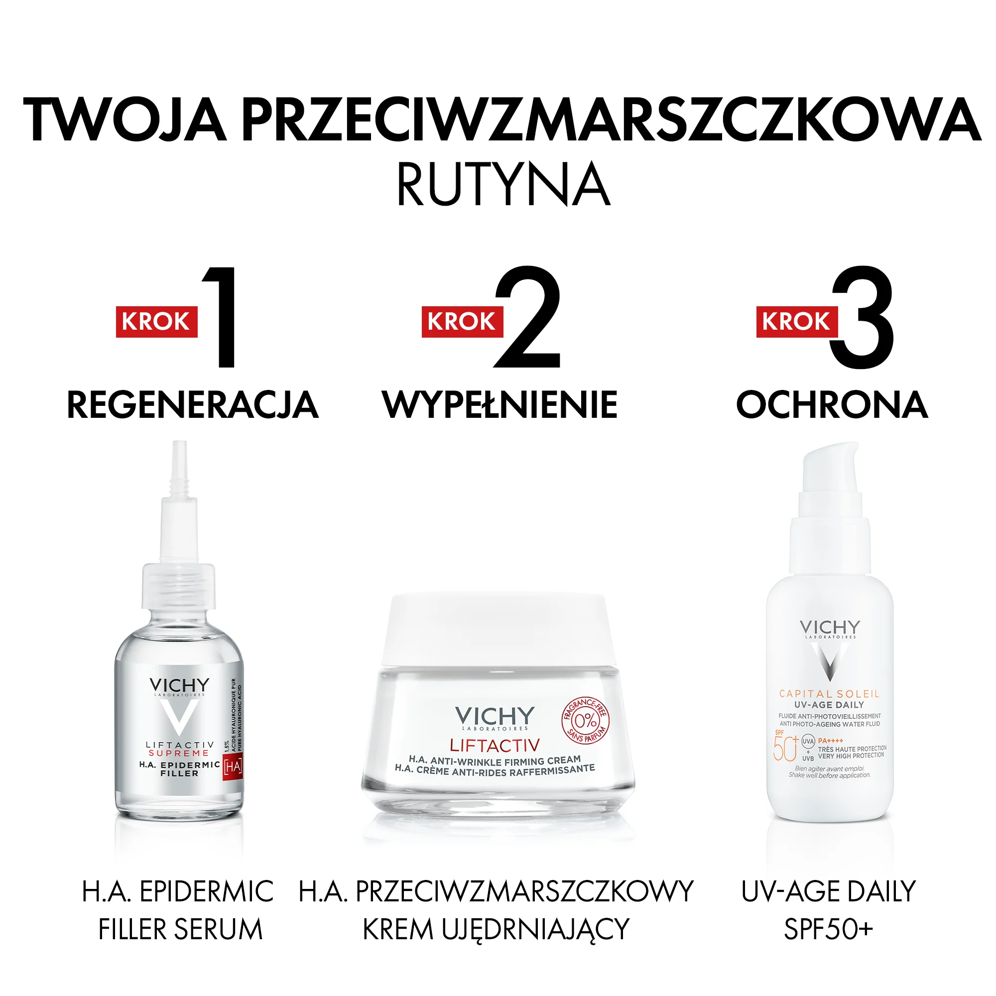 Vichy Liftactiv H.A., Krem przeciwzmarszczkowy na dzień, bezzapachowy, 50 ml