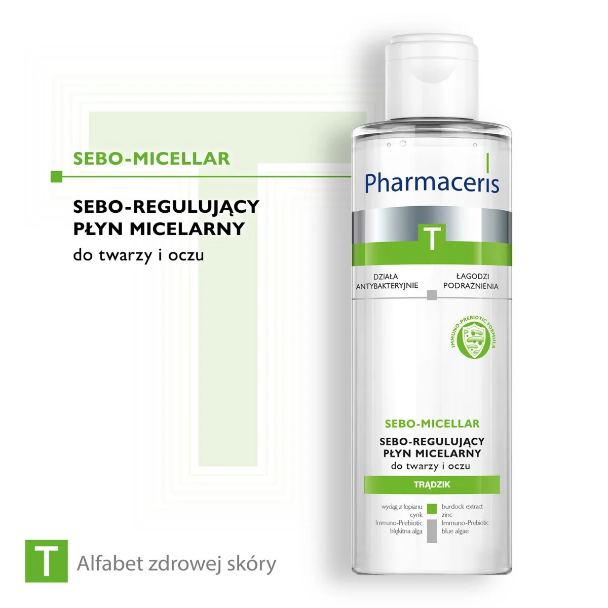Pharmaceris T Sebo-Micellar antybakteryjny płyn micelarny do oczyszczania i demakijażu, 200 ml