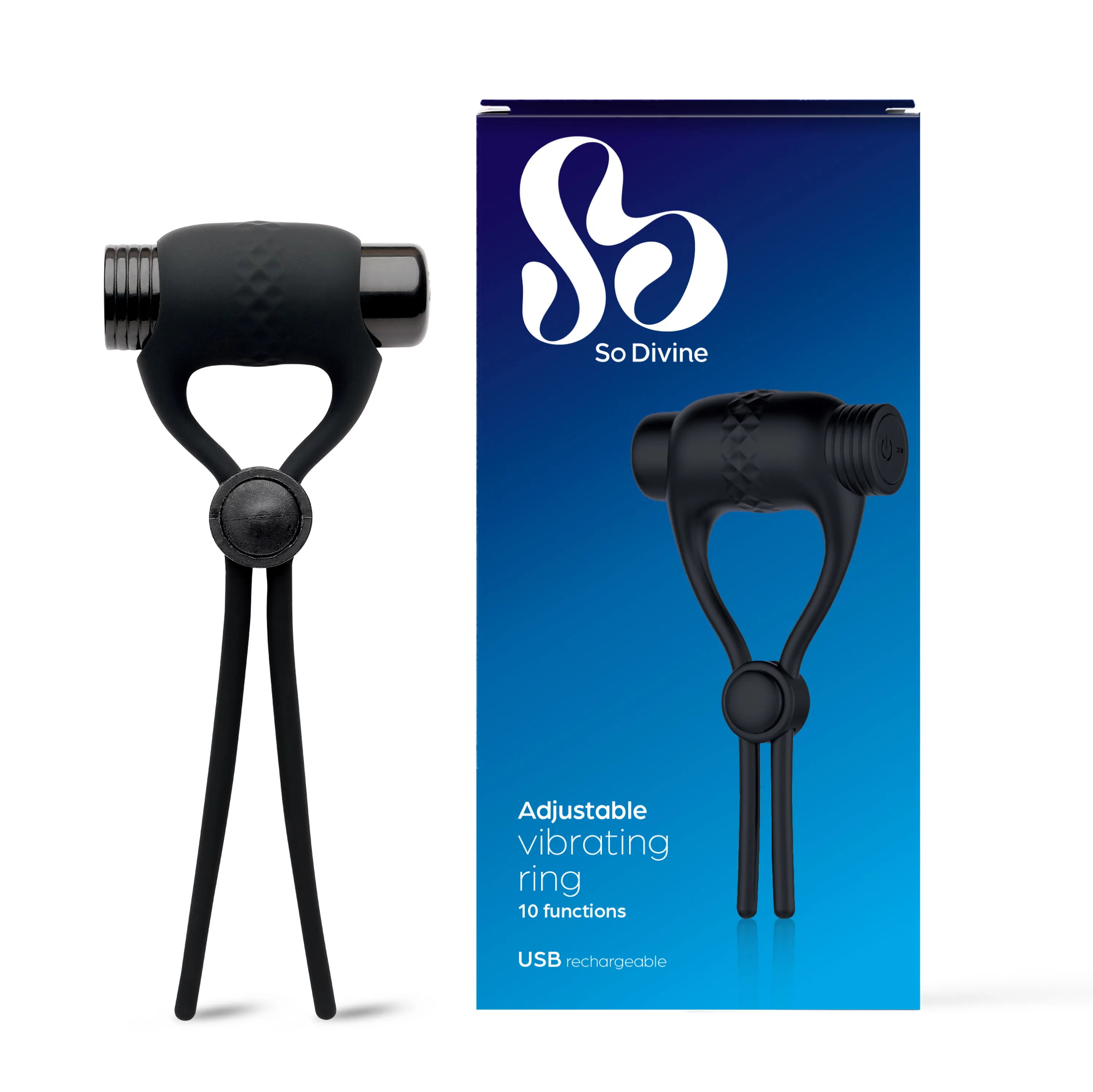 So Divine Pearl Vibe Stimulator regulowany pierścień na członka, 1 szt.