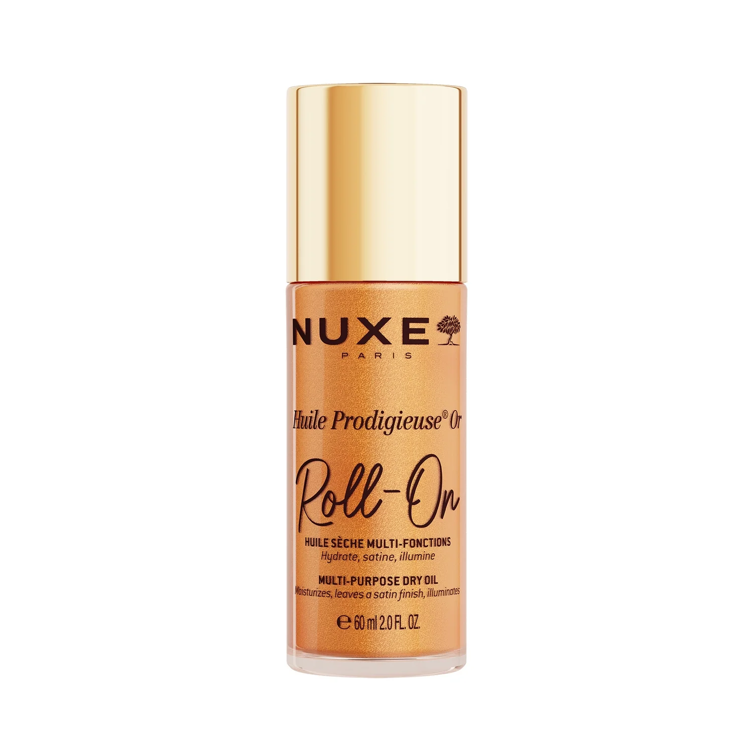 Nuxe Huile Prodigieuse® suchy olejek roll-on ze złotymi drobinkami, 60 ml