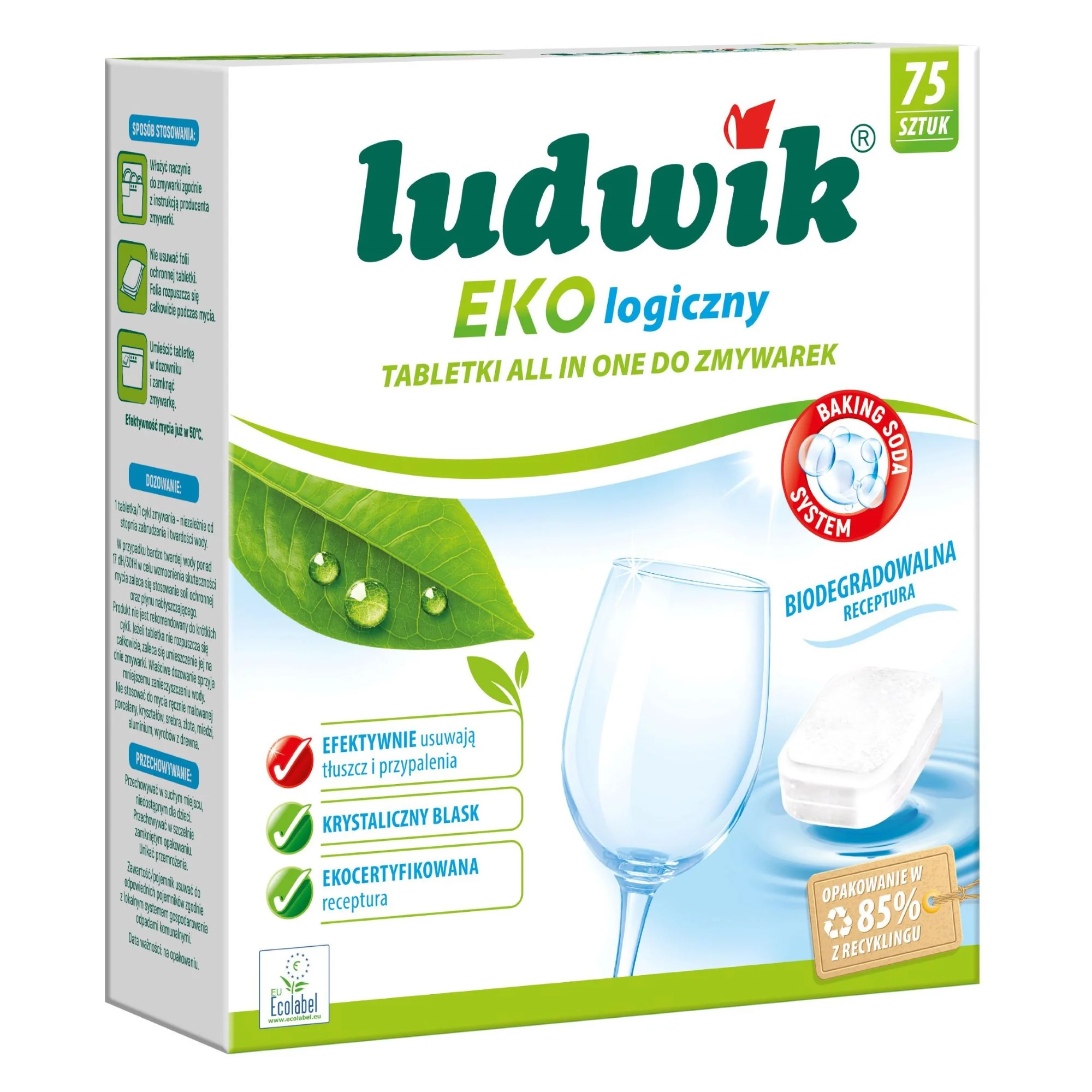 Ludwik EKOlogiczny tabletki all in one do zmywarek, 75 sztuk
