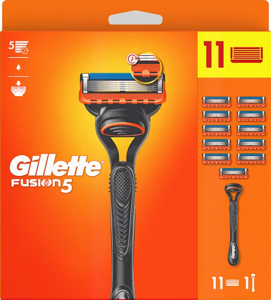 Gillette Fusion5 maszynka do golenia dla mężczyzn, 1 maszynka, 11 ostrzy wymiennych