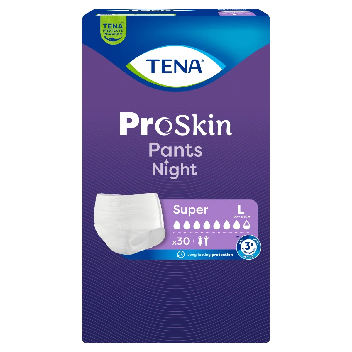 TENA ProSkin Pants Night majtki chłonne Super L, 30 sztuk