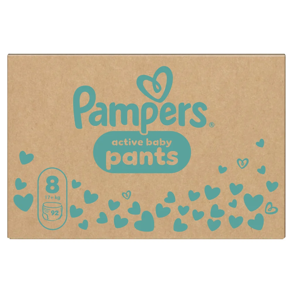 Pampers Active Baby Pants 8 pieluchomajtki, rozmiar 8, 17+ kg, 92 sztuki