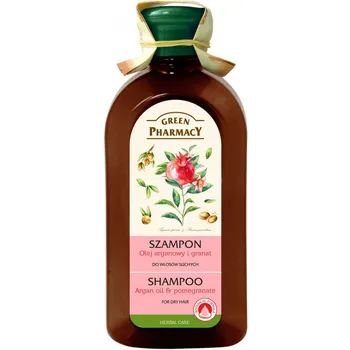 Green Pharmacy, szampon do włosów suchych, olejek arganowy i granat, 350 ml 