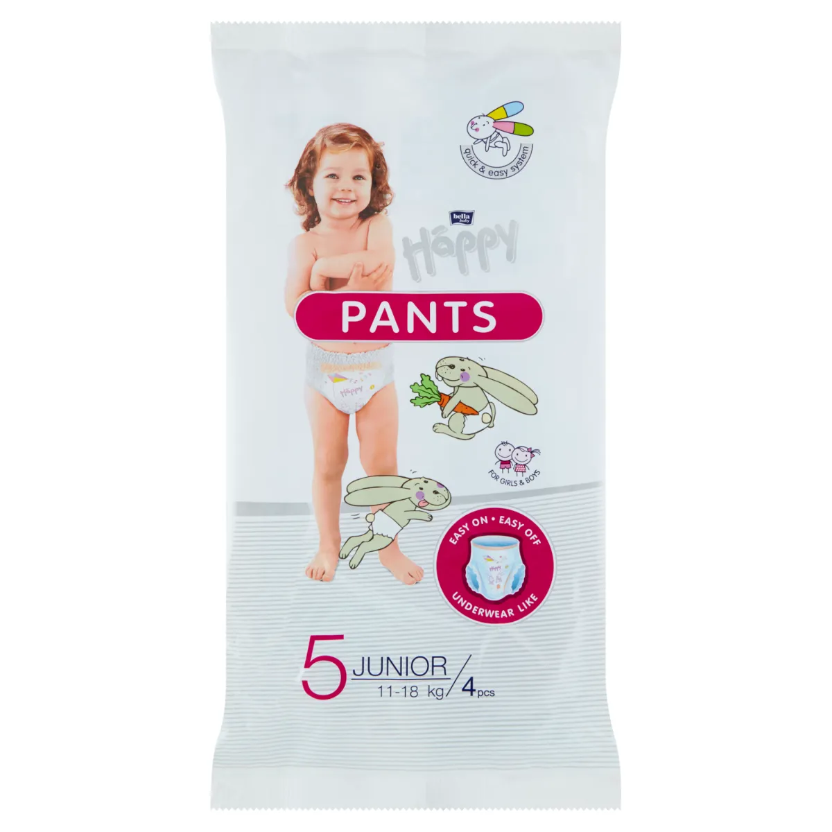 Bella Baby Happy Pants 5 Junior 11-18 kg Pieluchomajtki, 4 sztuki