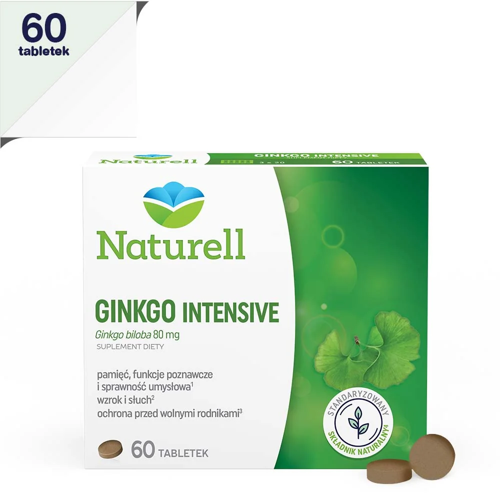 Naturell Ginkgo Intensive suplement diety, 60 tabletek