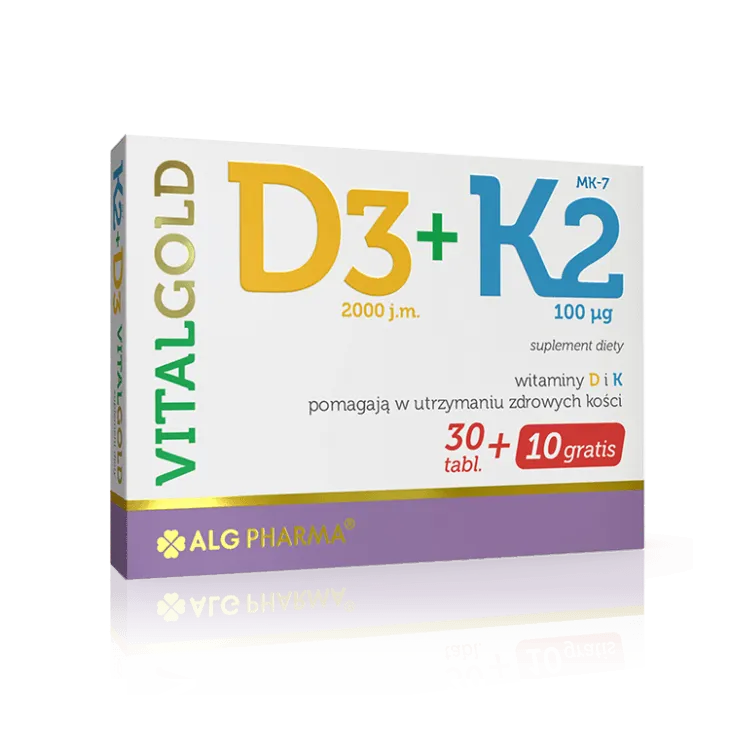 D3 + K2 VitalGold, suplement diety, 40 tabletek powlekanych