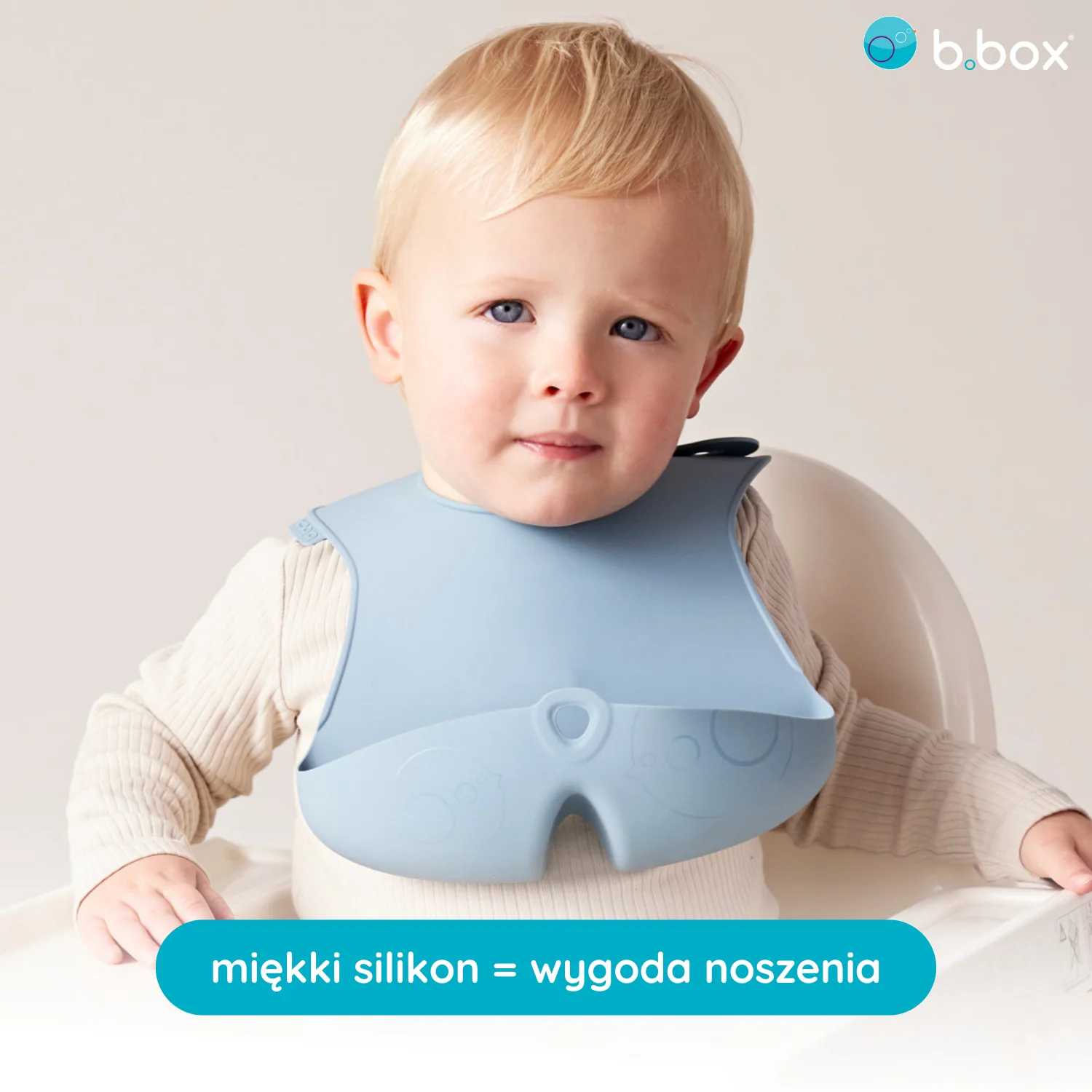 B.box śliniak z otwartą kieszonką niebieski, 1 szt.