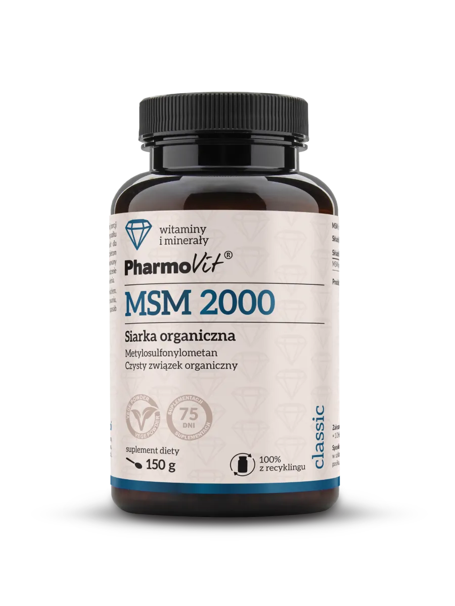 Pharmovit Classic MSM 2000 Siarka organiczna, suplement diety, 150 g