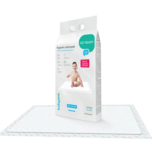 BabyOno podkłady higieniczne 60x90cm 10 sztuk + 2 gratis