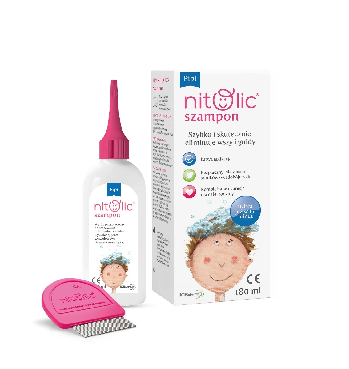 Pipi Nitolic® szampon do eliminacji wszy i gnid, 180 ml