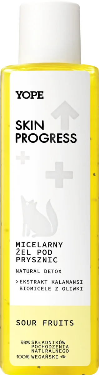 YOPE Skin Progress Natural Detox micelarny żel pod prysznic Sour Fruits, 200 ml