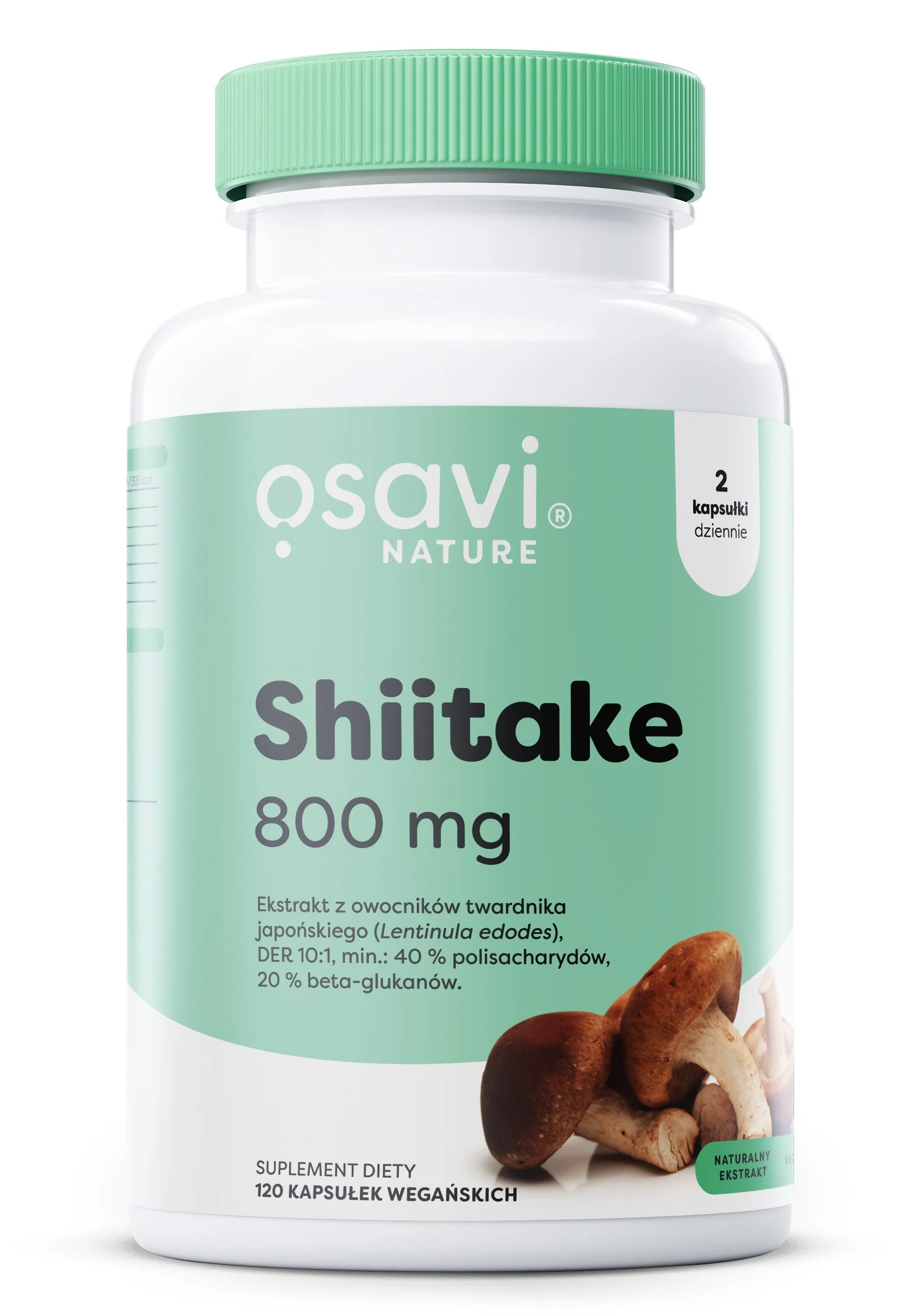 Shiitake 800 mg 120 kapsułek wegańskich