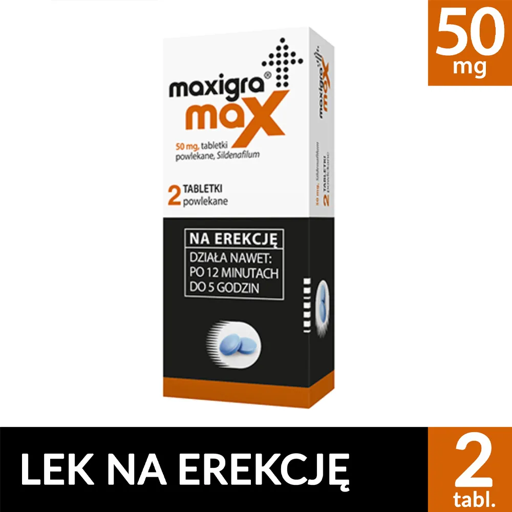 Maxigra Max, 50 mg, 2 tabletki powlekane