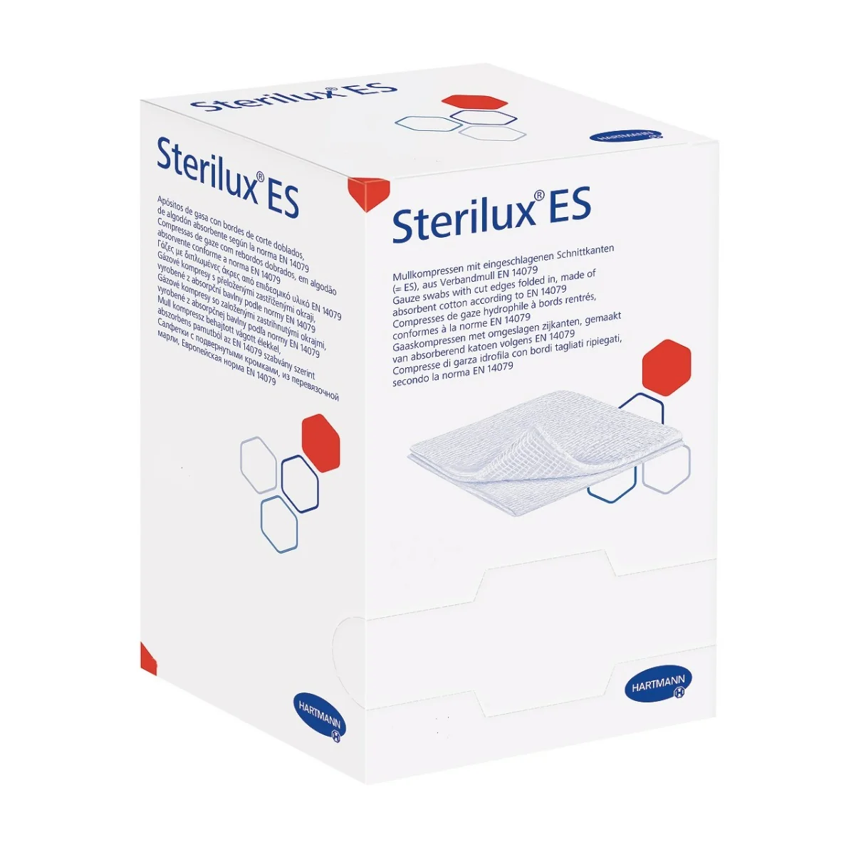 Sterilux ES kompresy z gazy bawełnianej, niejałowe, 13-nitkowe, 8 warstw