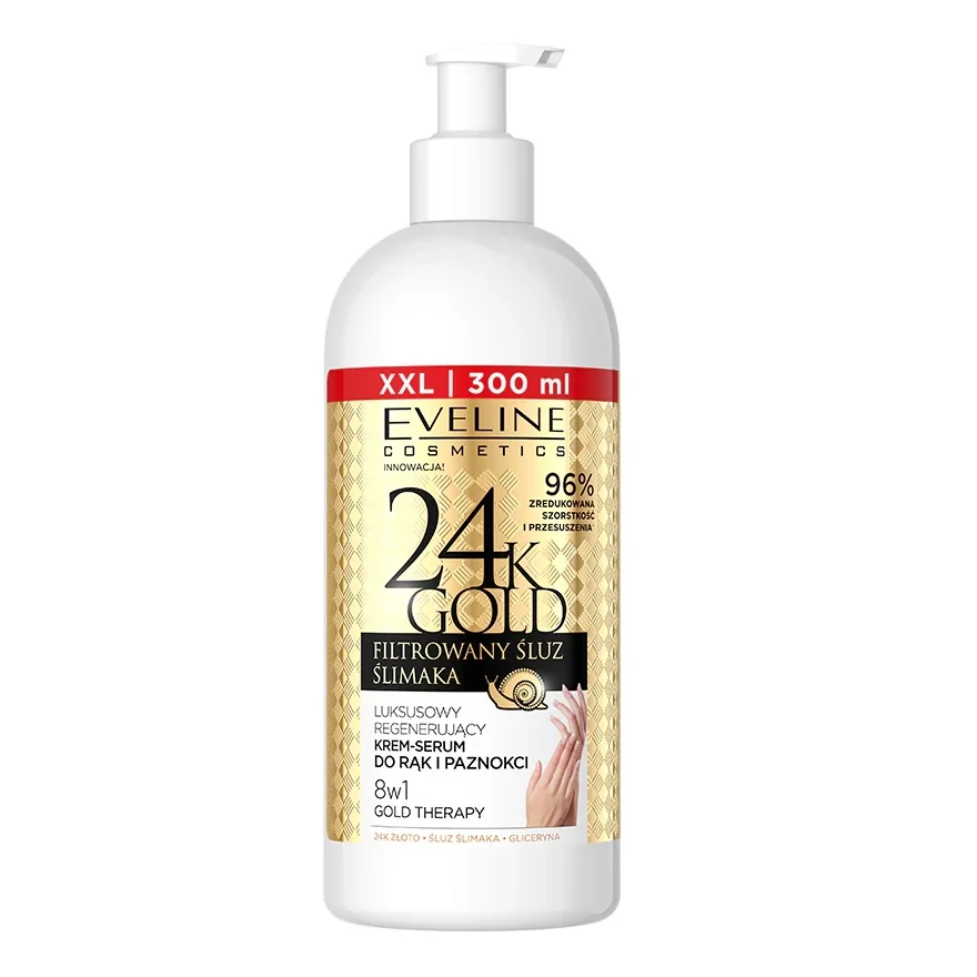 Eveline 24K Gold luksusowy regenerujący krem-serum do rąk, 300 ml
