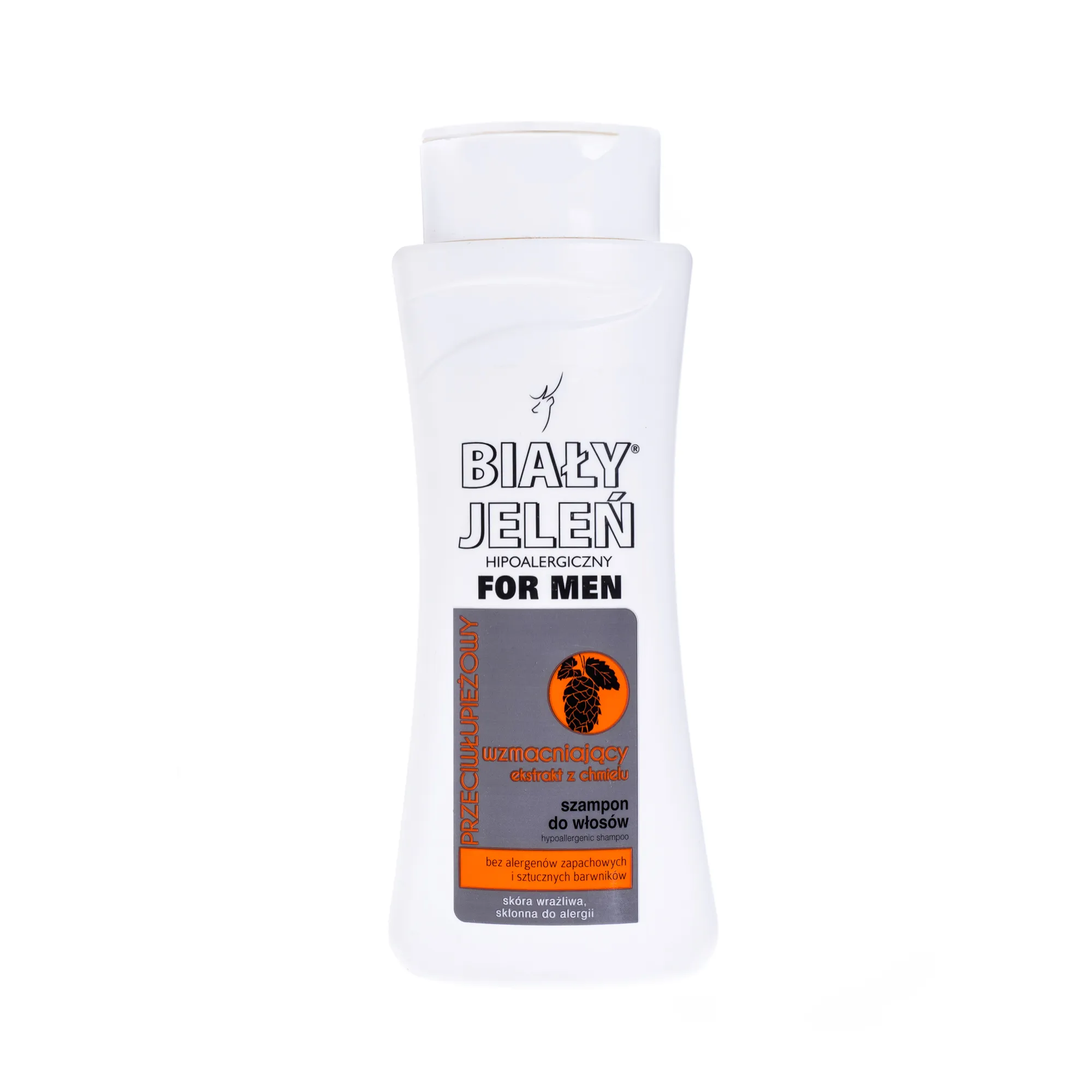 Biały Jeleń For Men, hipoalergiczny przeciwłupieżowy szampon do włosów, chmiel, 300 ml