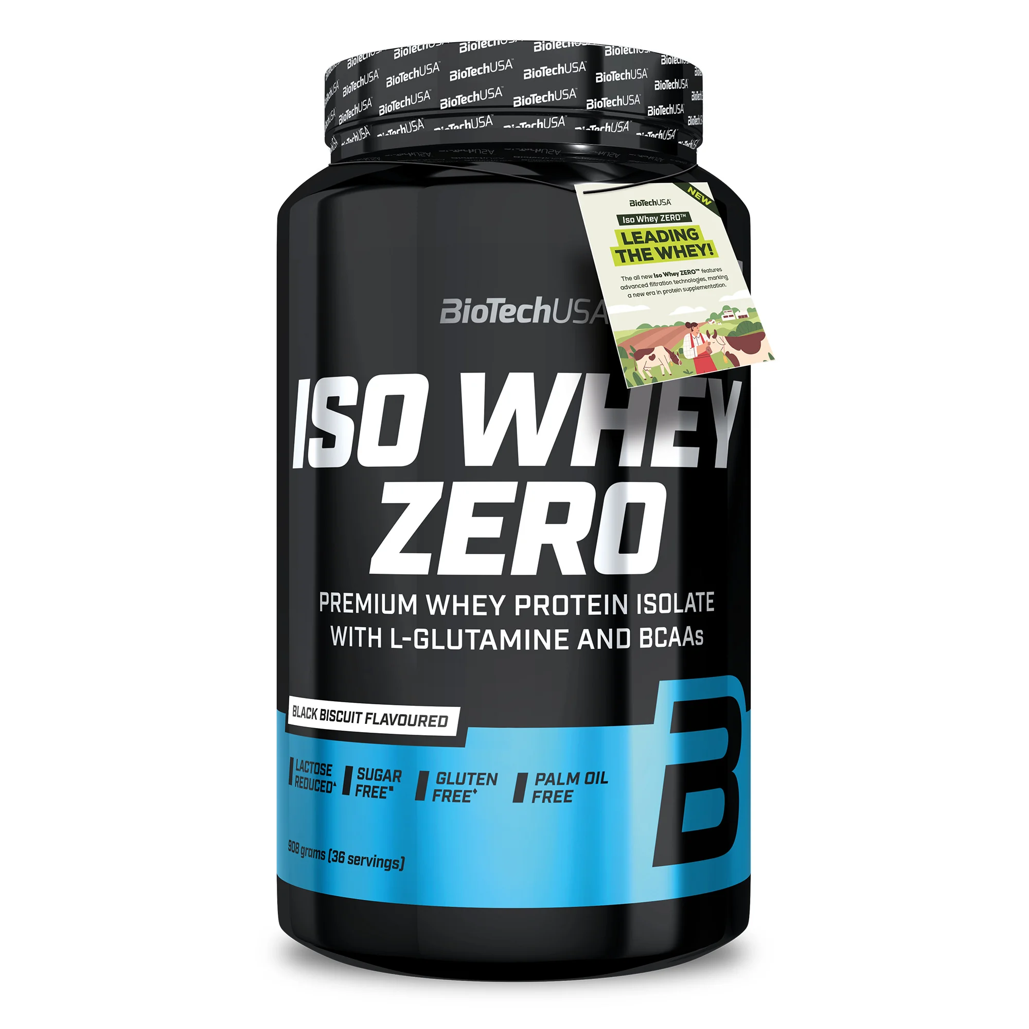 BioTechUSA Iso Whey Zero o smaku black biscuit, proszek, 908 g